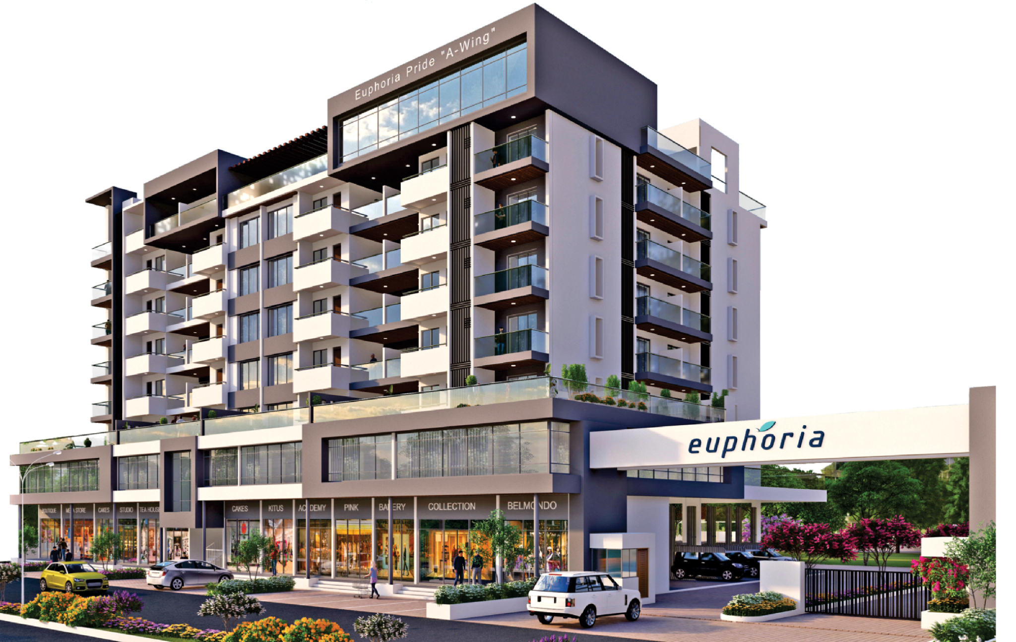 Euphoria Pride building with commercial shops and offices